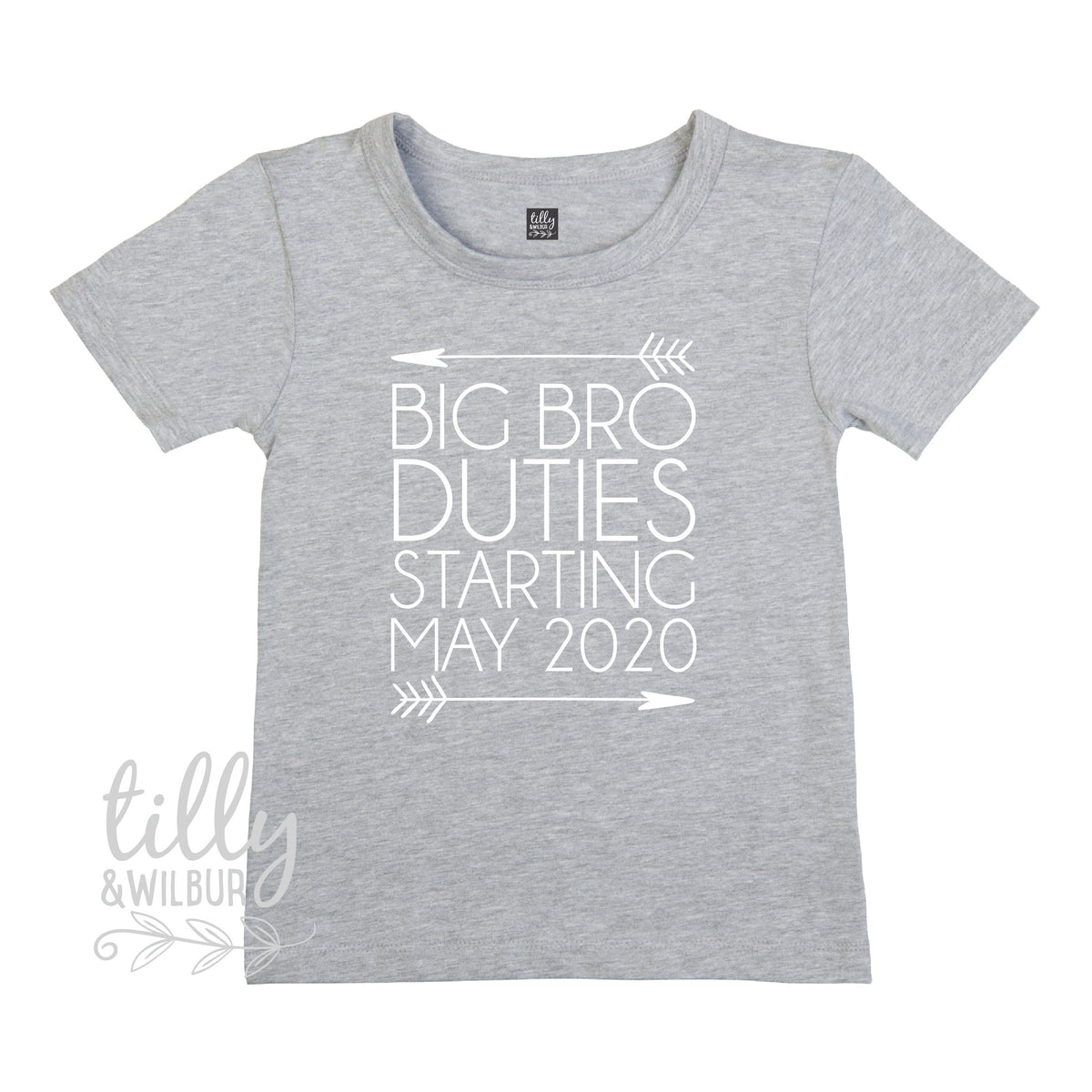 Personalised Big Bro Duties Jumper or Tee – Starting Date Announcement