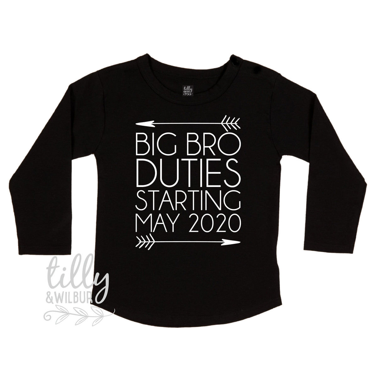 Personalised Big Bro Duties Jumper or Tee – Starting Date Announcement
