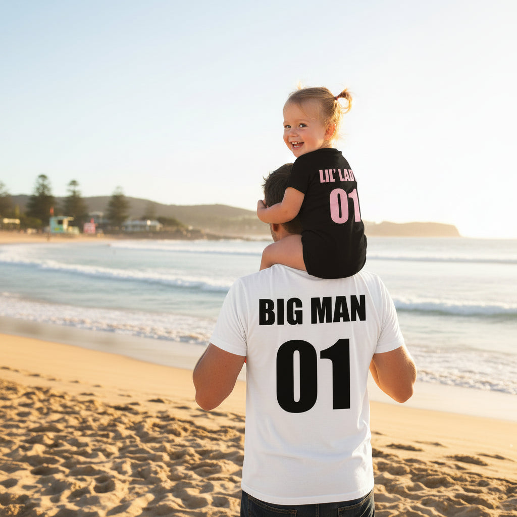 Big Man Lil Lady – Matching Daddy & Daughter Girl Dad Tee