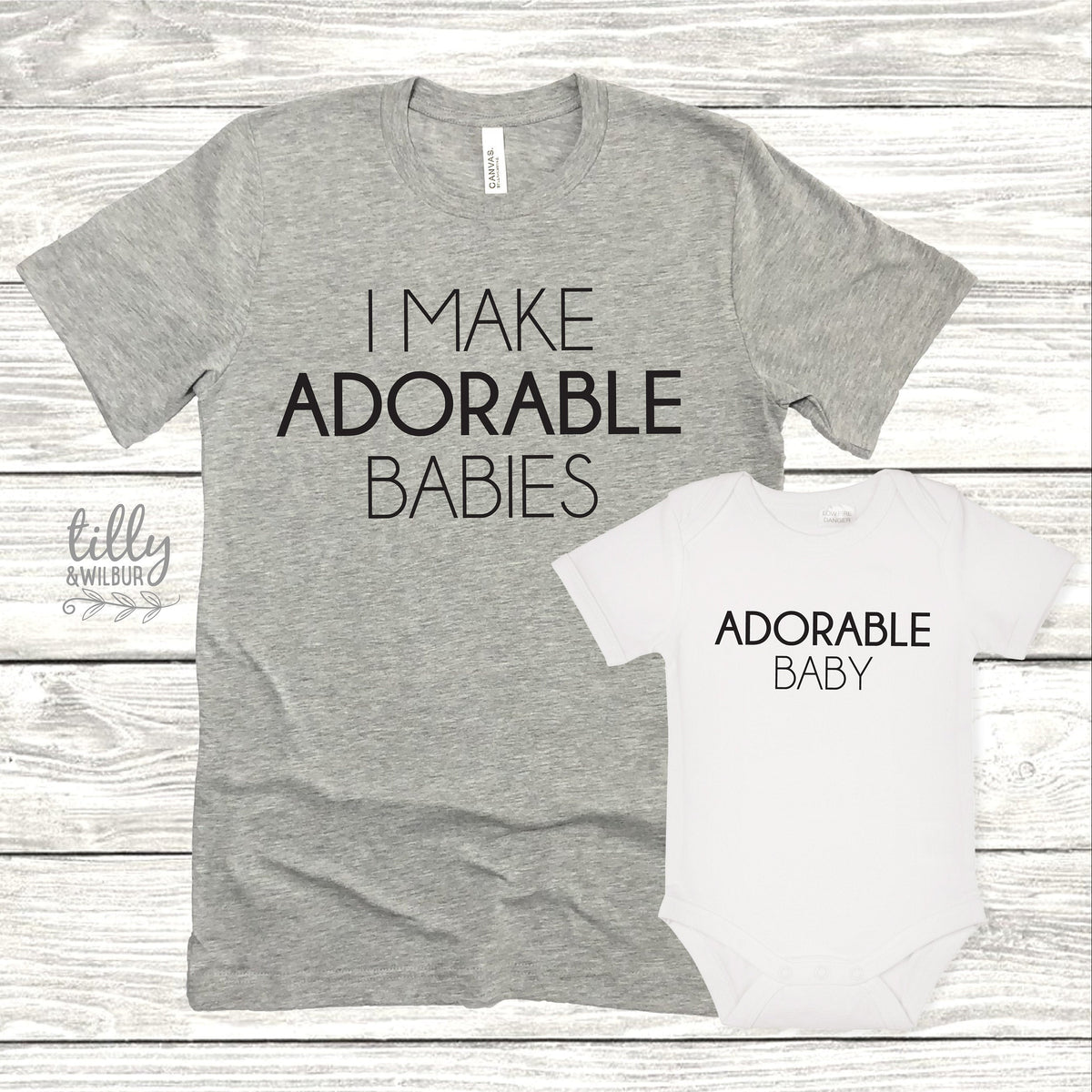 I Make Adorable Babies matching set