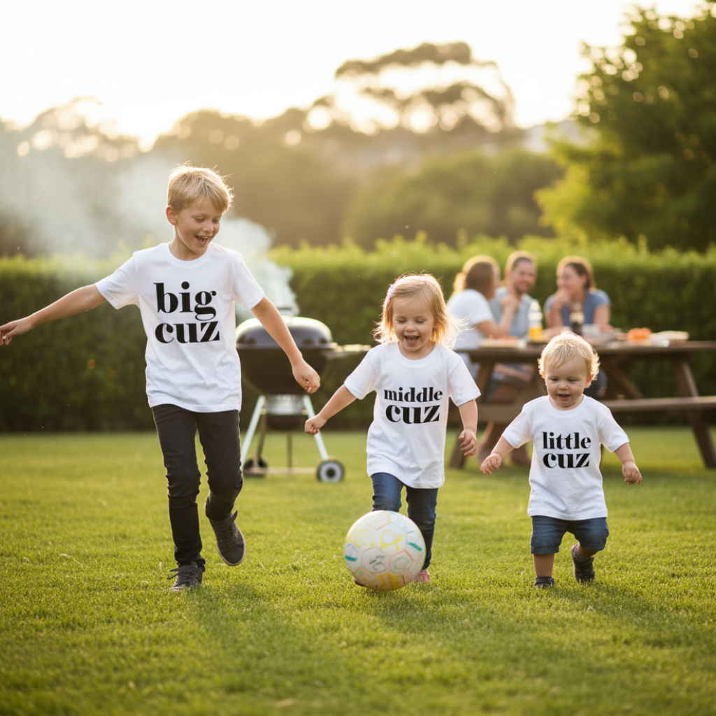 Big Middle Little Cuz Matching Cousin T-Shirts – Cousin Crew