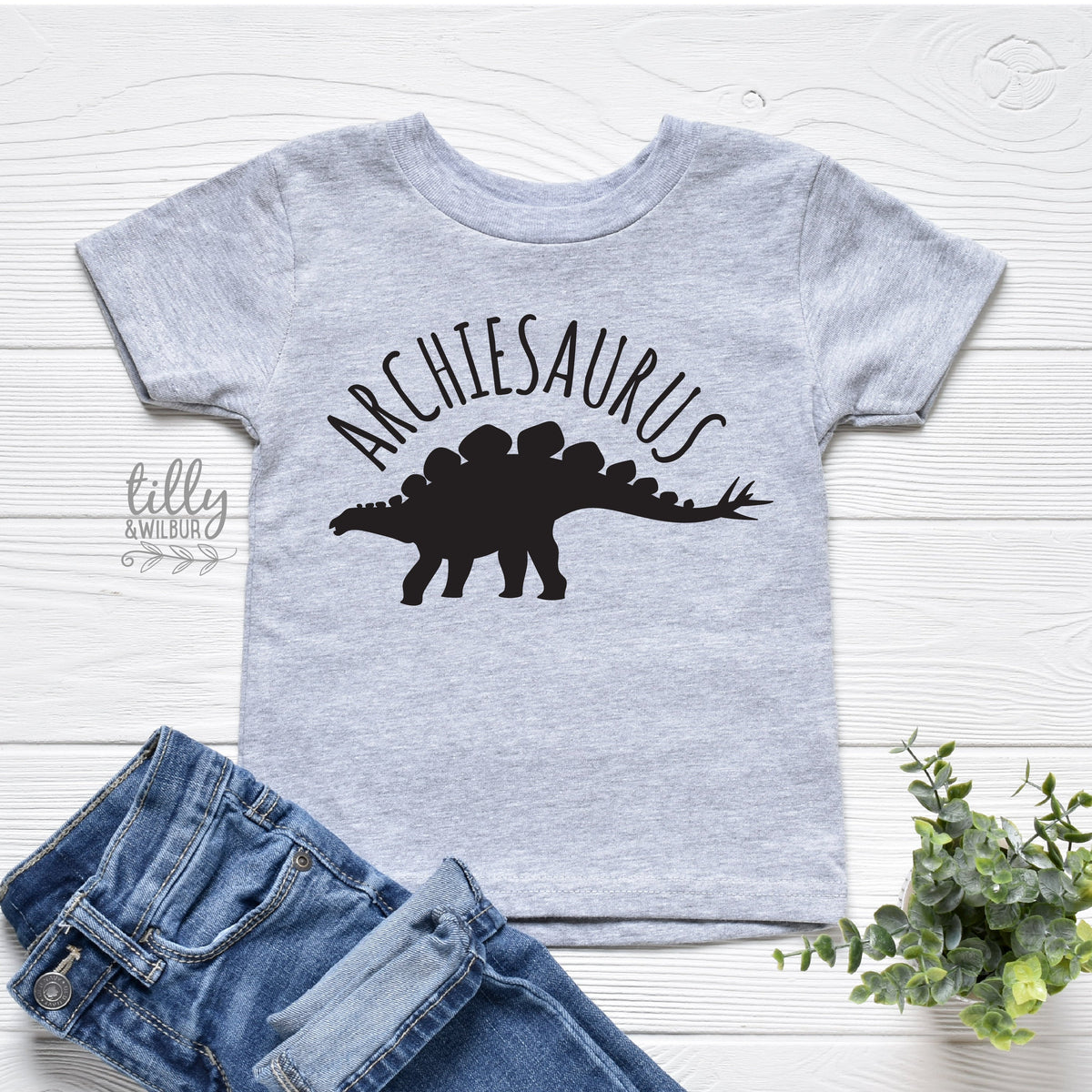 Personalised Dinosaur Kids Shirt | Custom Name Dino T-Shirt | Stegosaurus Kids Tee Australia