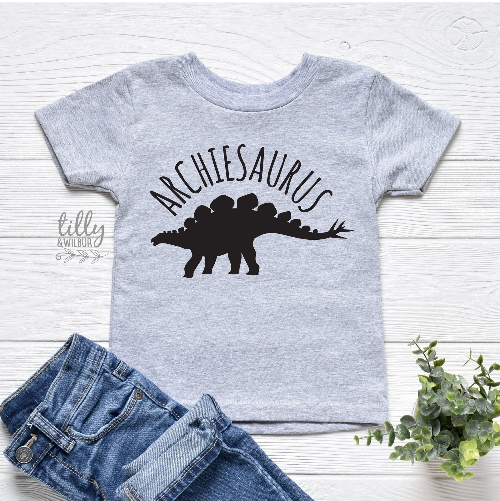 Personalised Dinosaur Kids Shirt | Custom Name Dino T-Shirt | Stegosaurus Kids Tee Australia