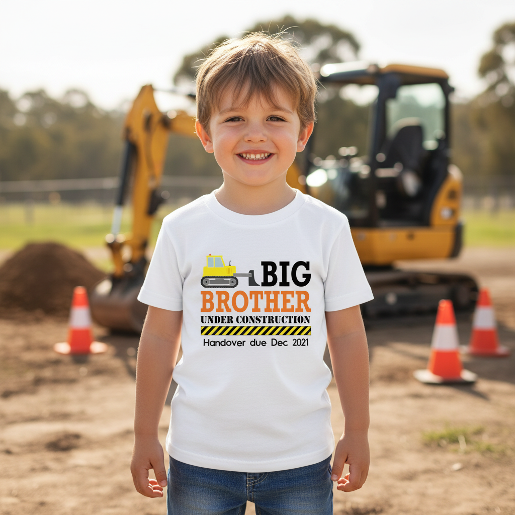 Personalised Big Brother Under Construction T-Shirt – Handover Due Date