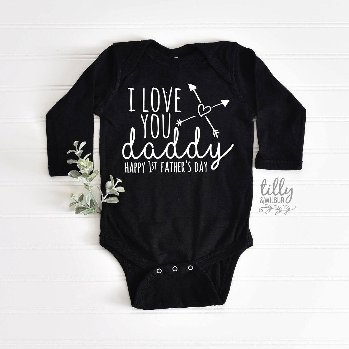 I Love You Daddy Happy 1st Father's Day baby bodysuit