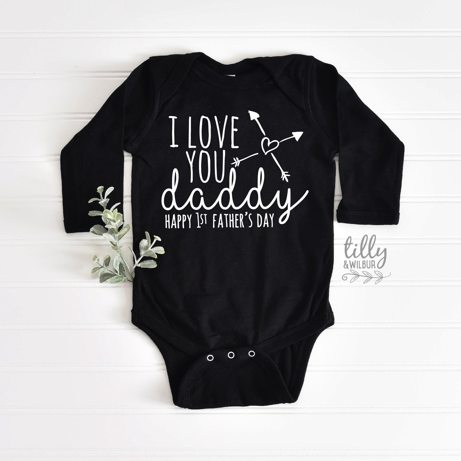 I Love You Daddy Happy 1st Father's Day baby bodysuit