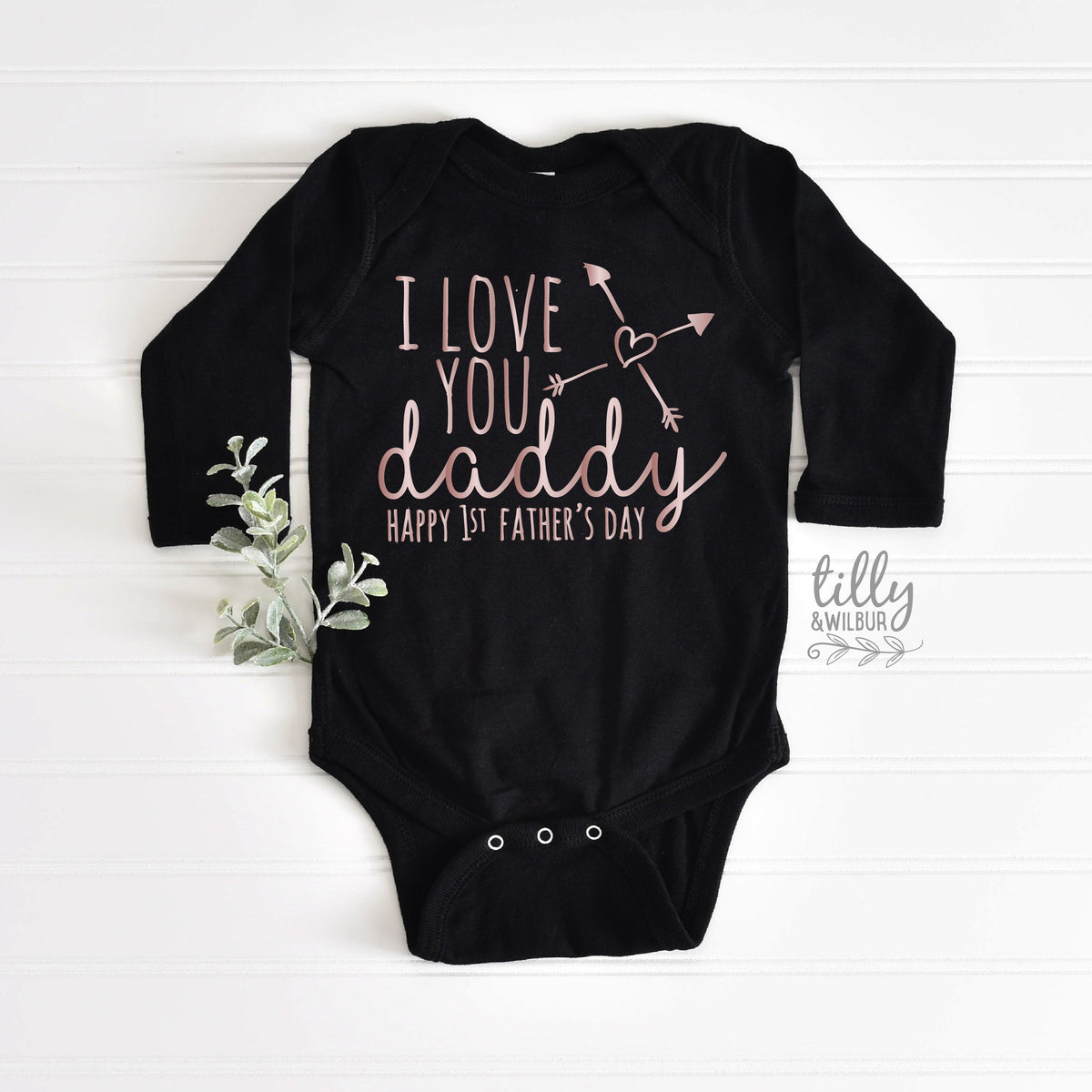 I Love You Daddy Happy 1st Father's Day baby bodysuit