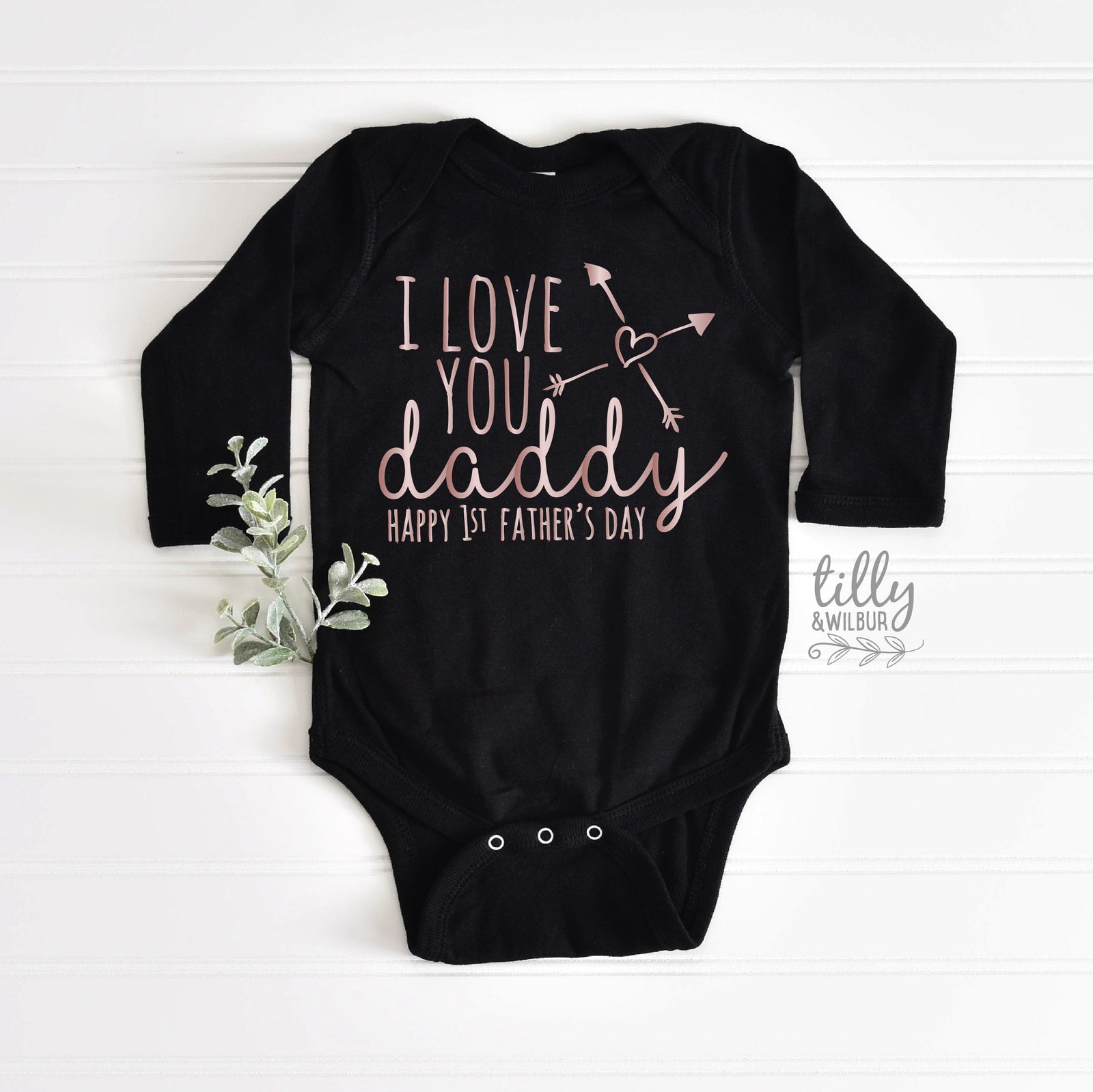 I Love You Daddy Happy 1st Father's Day baby bodysuit