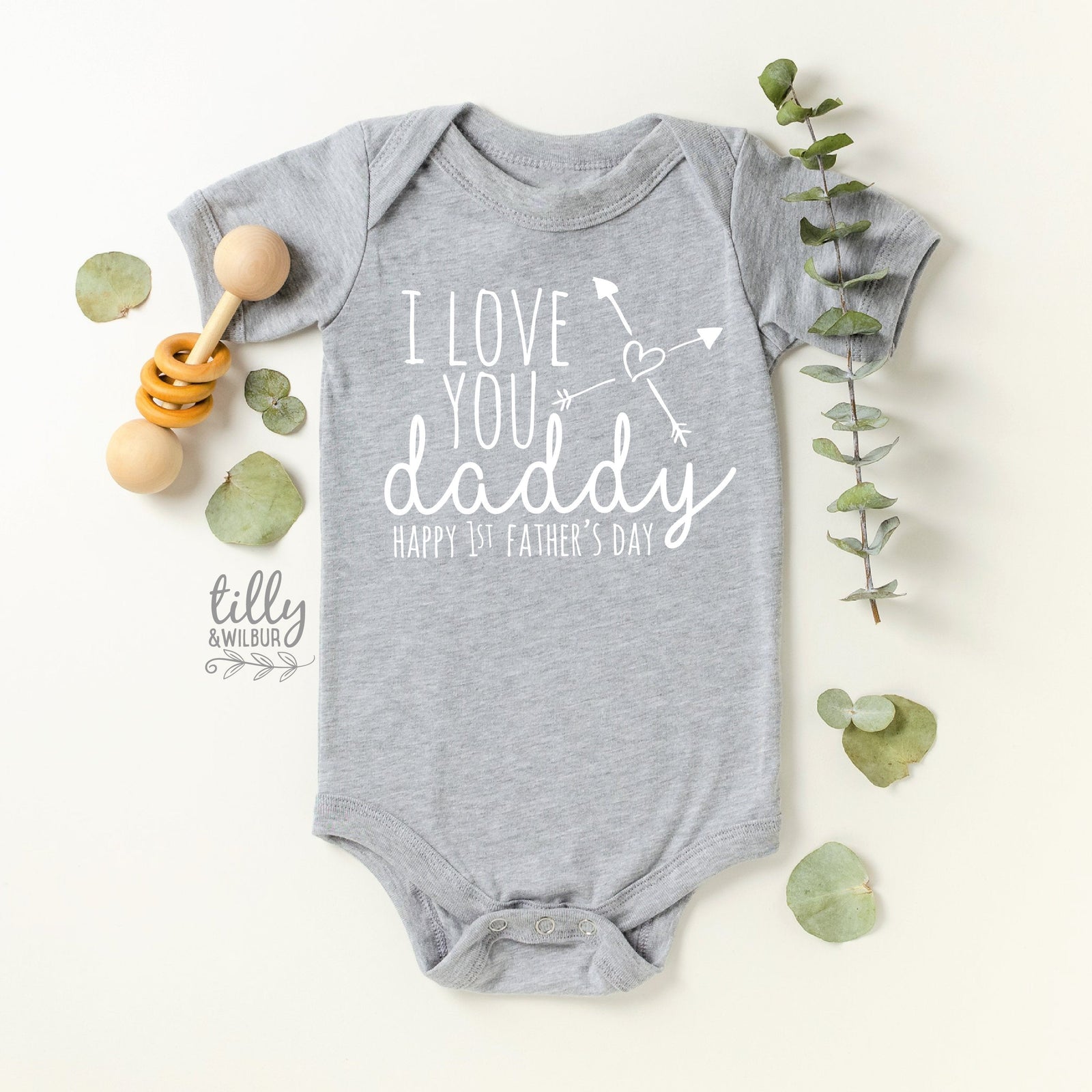 I Love You Daddy Happy 1st Father's Day baby bodysuit