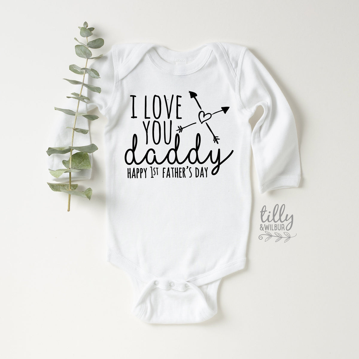 I Love You Daddy Happy 1st Father's Day baby bodysuit