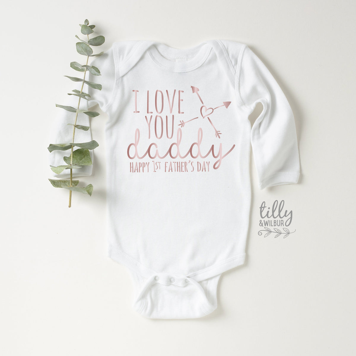 I Love You Daddy Happy 1st Father's Day baby bodysuit