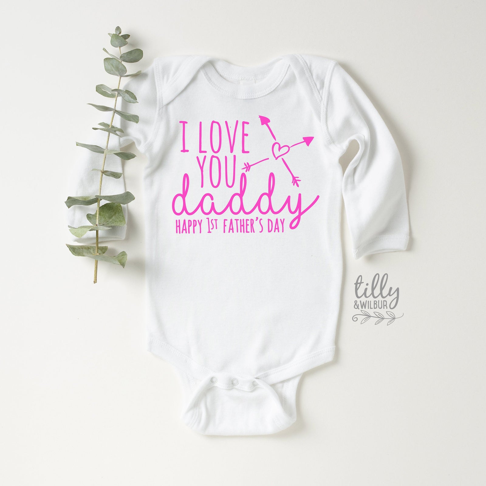 I Love You Daddy Happy 1st Father's Day baby bodysuit