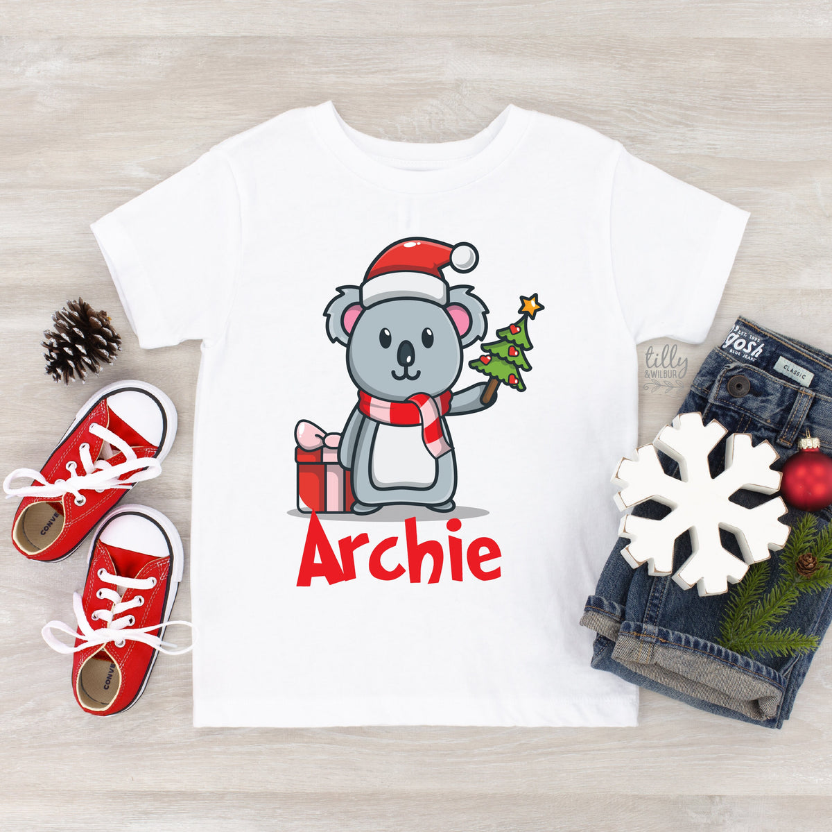 *MORE COLOURS AVAILABLE* Personalised Kids Christmas T-Shirt