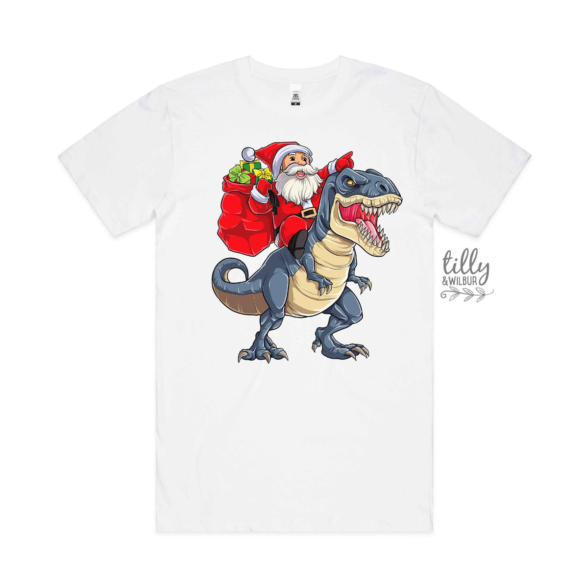 Santa Riding A Dinosaur Christmas (MORE COLOURS &amp; STYLES)