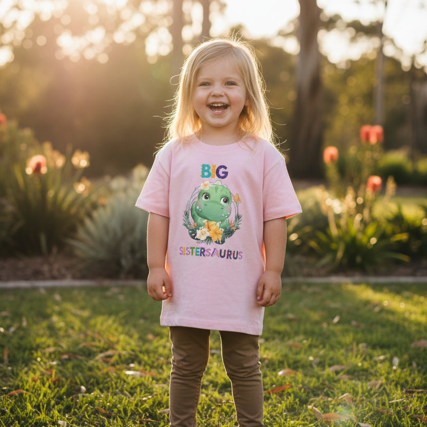Big Sistersaurus T-Shirt - Big Sister Dinosaur Tee