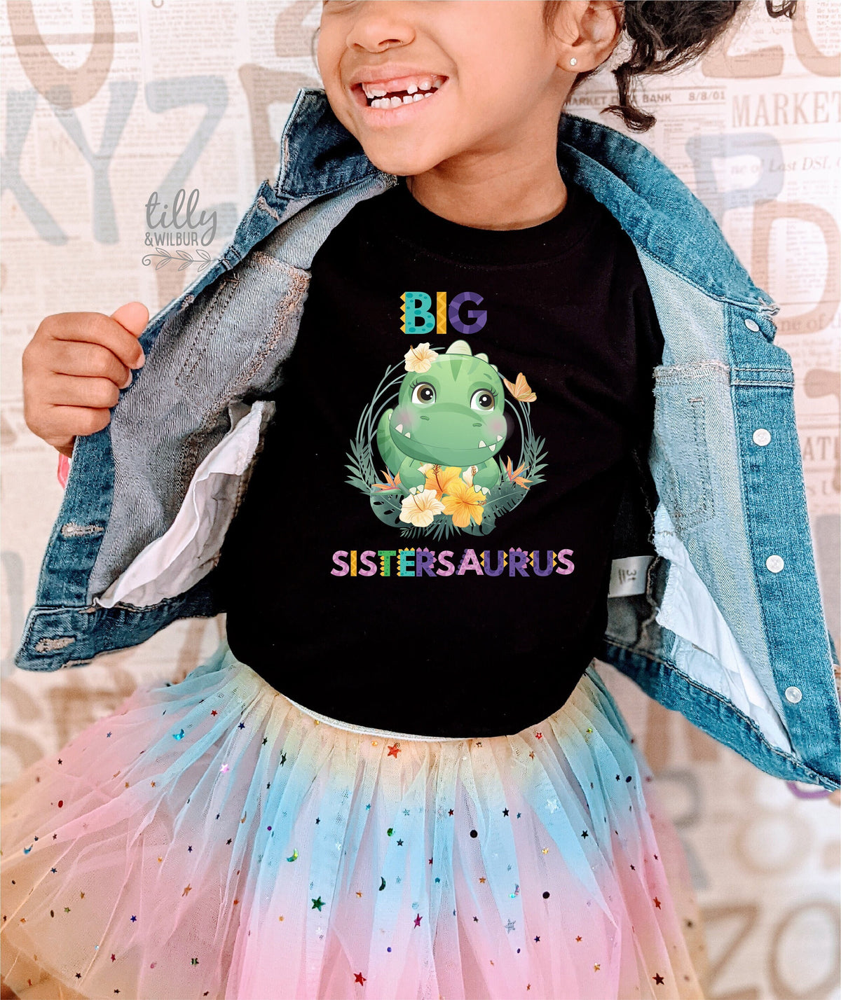 Big Sistersaurus T-Shirt - Big Sister Dinosaur Tee