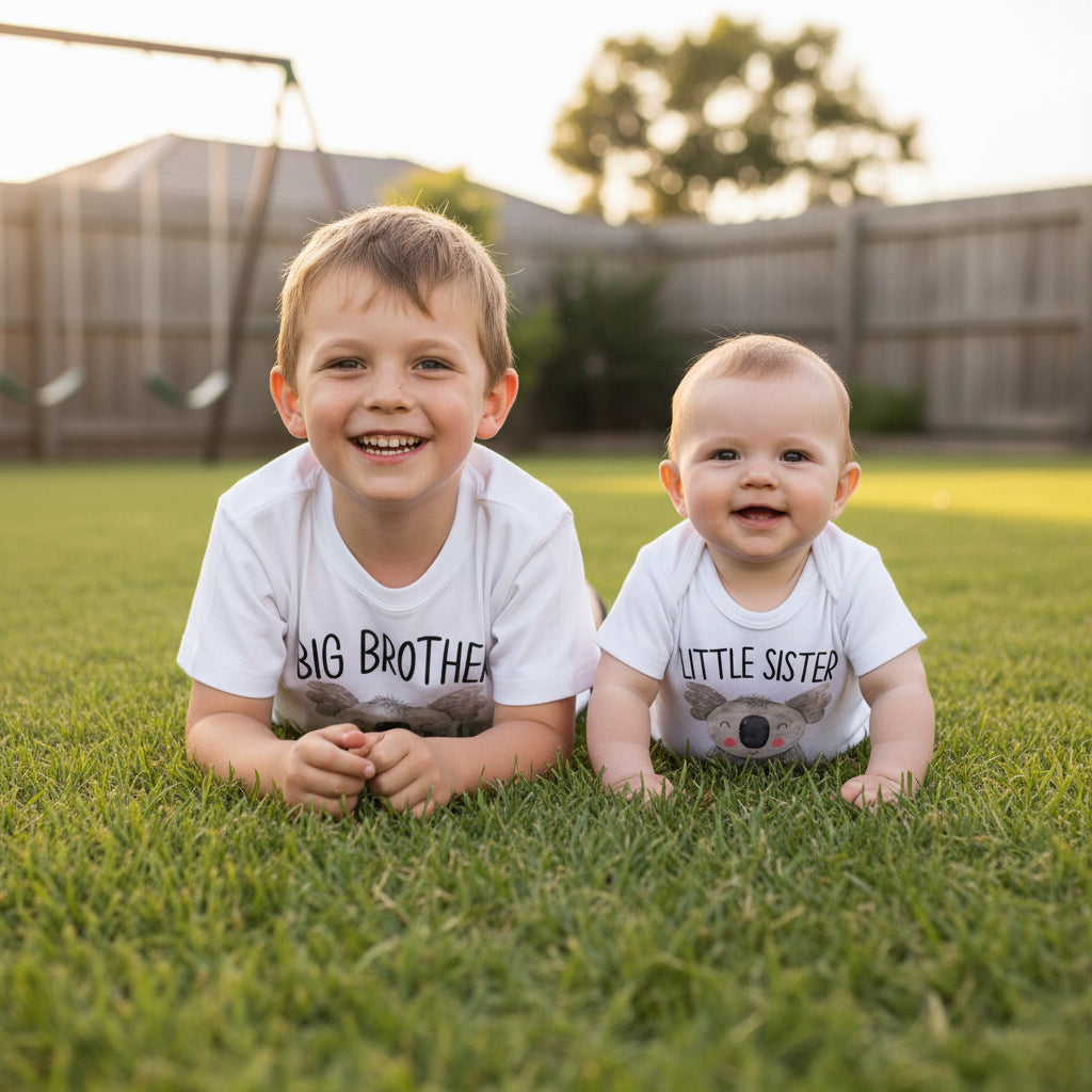 Matching Sibling Outfits- Cute Koala on your choice of garment colour!