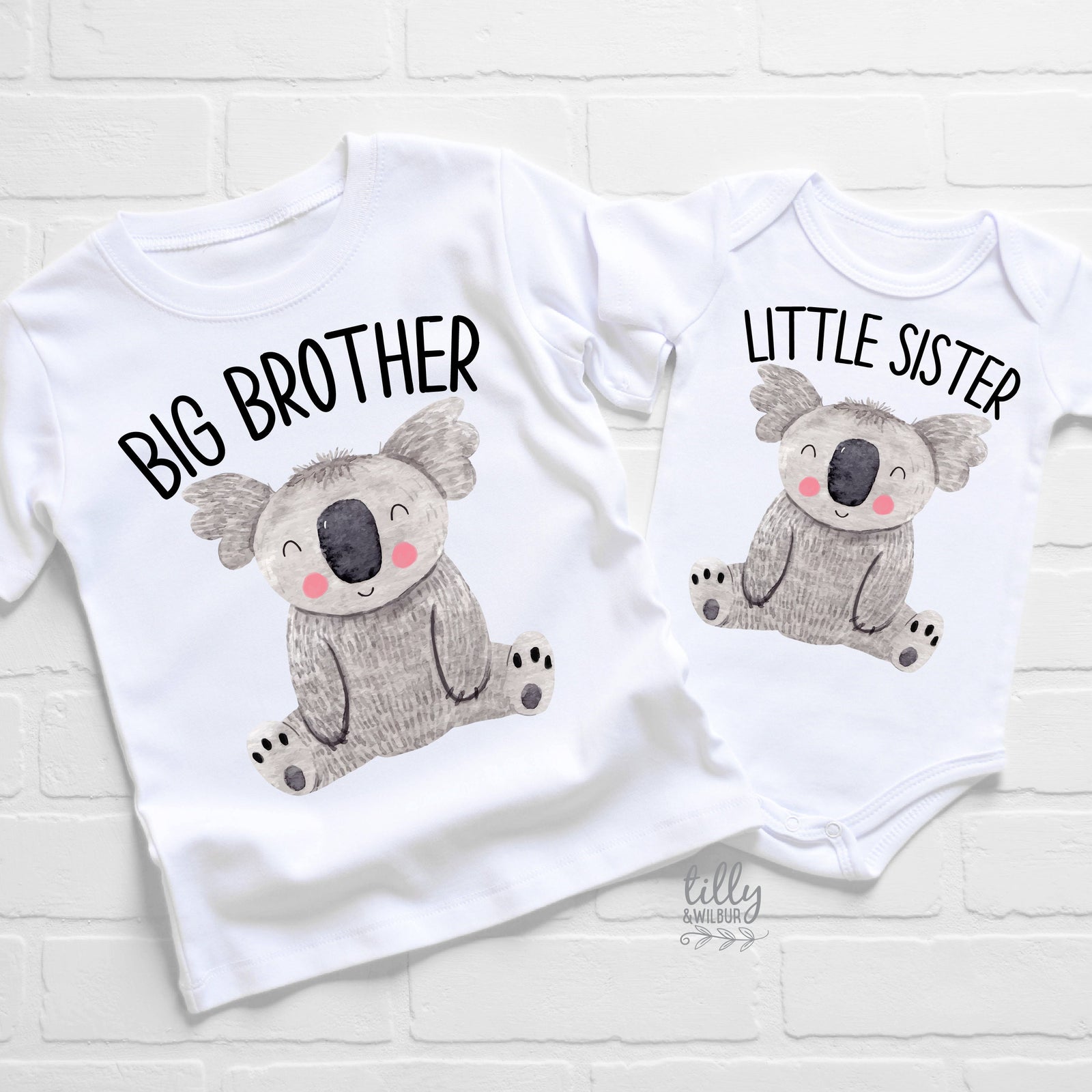 Matching Sibling Outfits- Cute Koala on your choice of garment colour!
