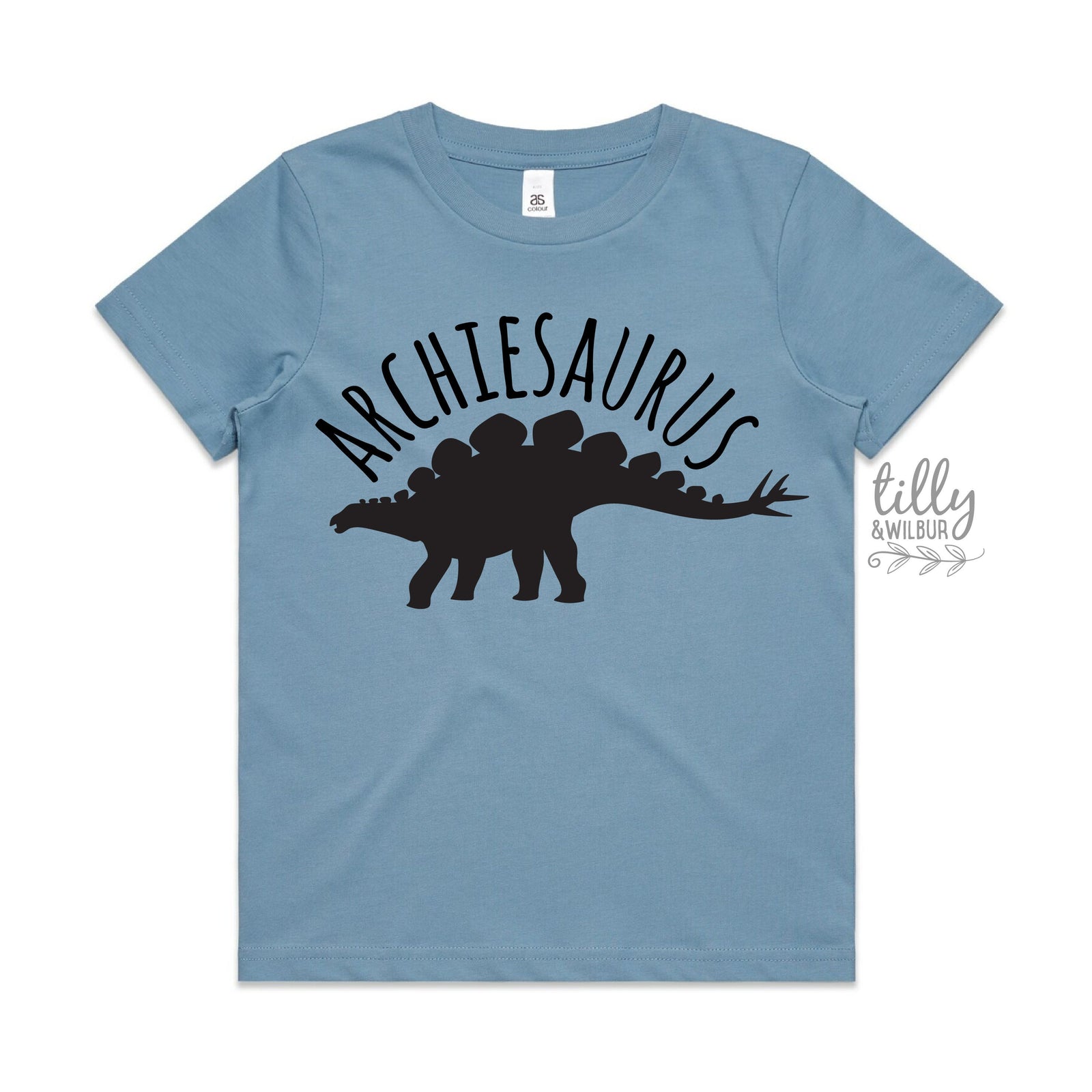 Personalised Dinosaur Kids Shirt | Custom Name Dino T-Shirt | Stegosaurus Kids Tee Australia