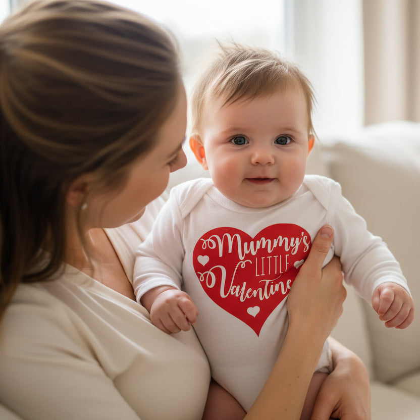 Mummy's Little Valentine- Red Heart Print