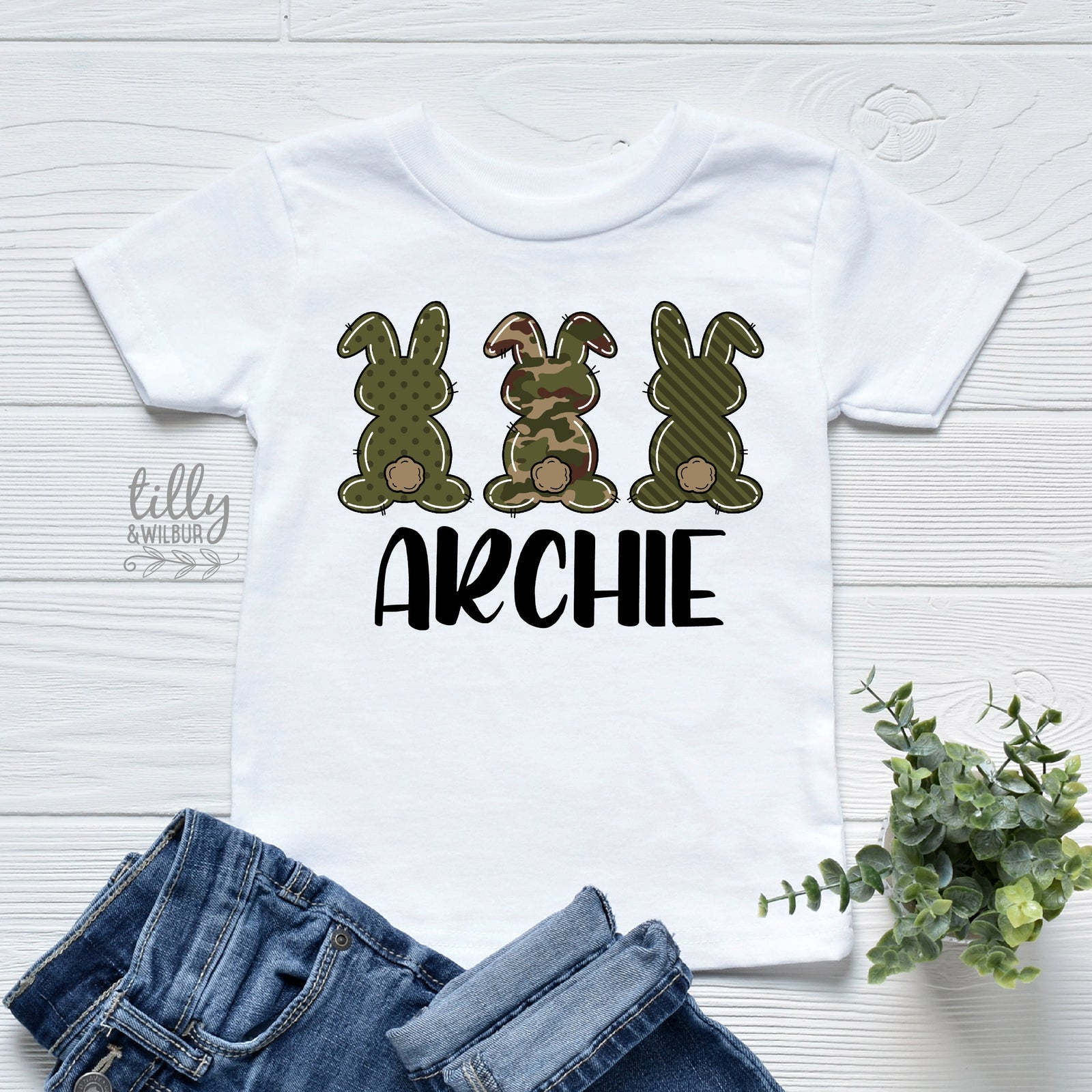 Personalised Easter Bunny Shirt | Camo Easter Shirt Kids | Custom Name Easter Shirt | Boys Easter Outfit | Easter Bunny Shirt Australia