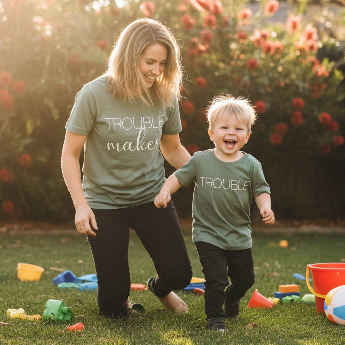 Trouble Maker Shirt | Mother’s Day Gift for Mum | Mum &amp; Kids T-Shirts Australia | Gift for Mum | All Colours &amp; Styles