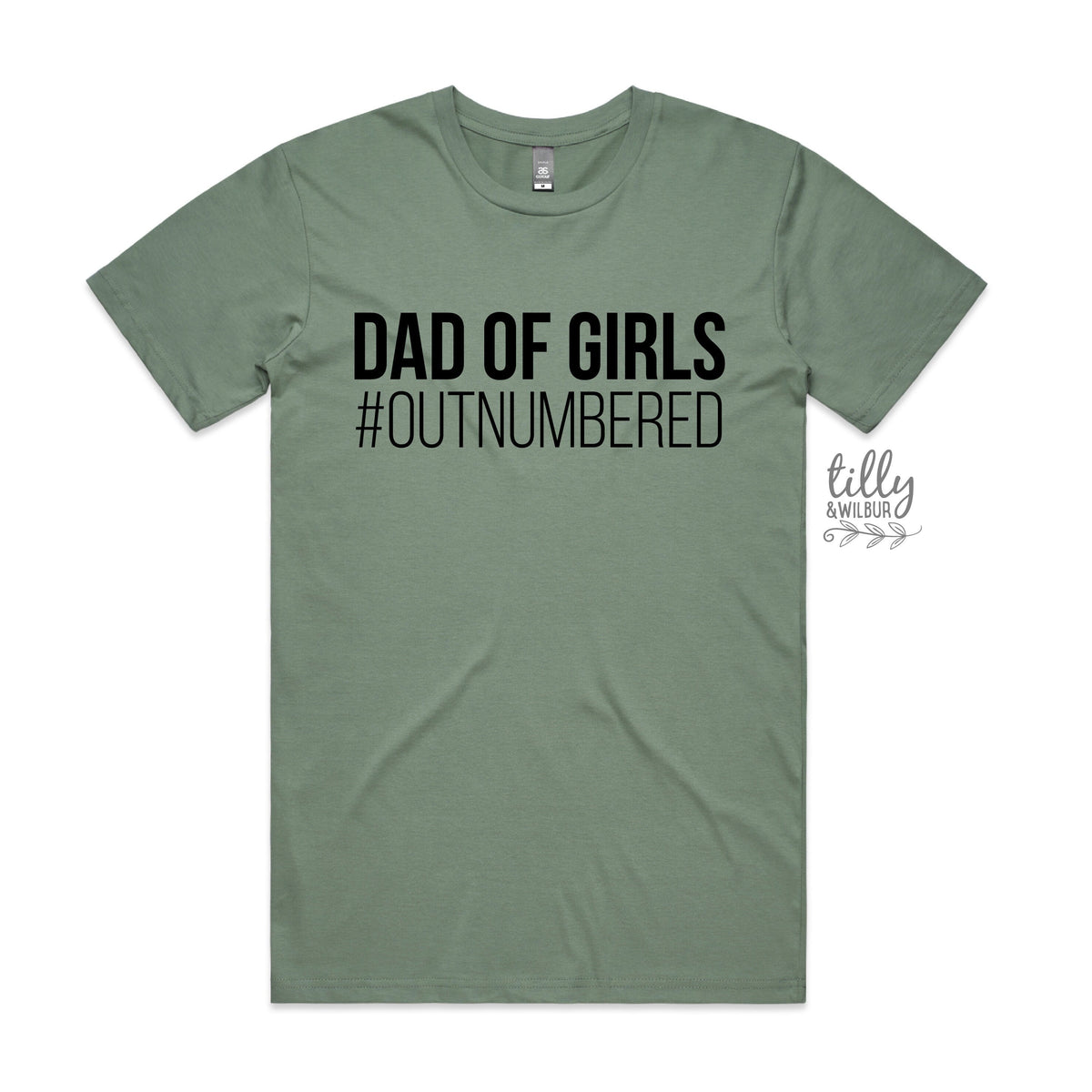 Dad Of Girls #Outnumbered men's t-shirt