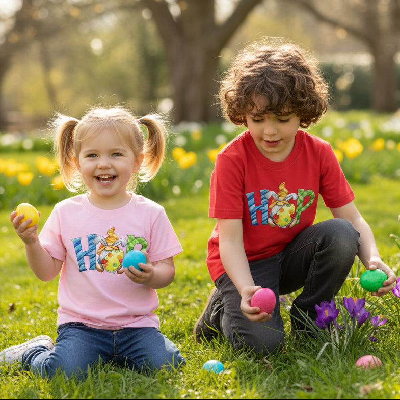HOP Easter Gnome Shirt | Kids Easter Shirt | Easter Egg Hunt Shirt | Baby Toddler Easter Outfit Australia