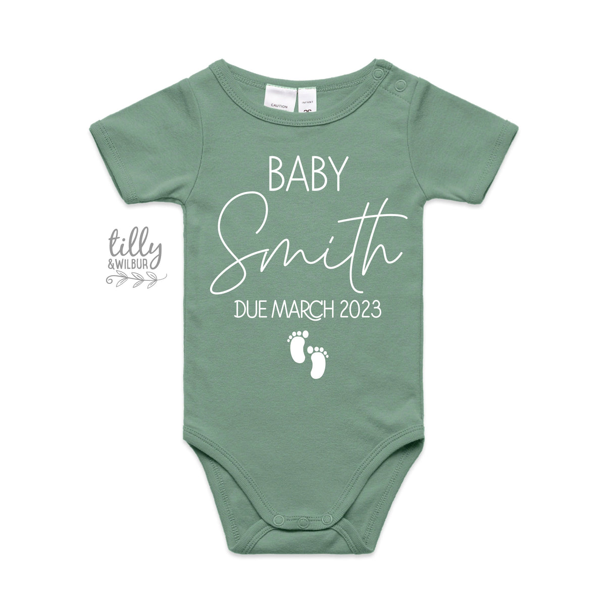 Pregnancy Announcement Personalised with Name/Month/Year
