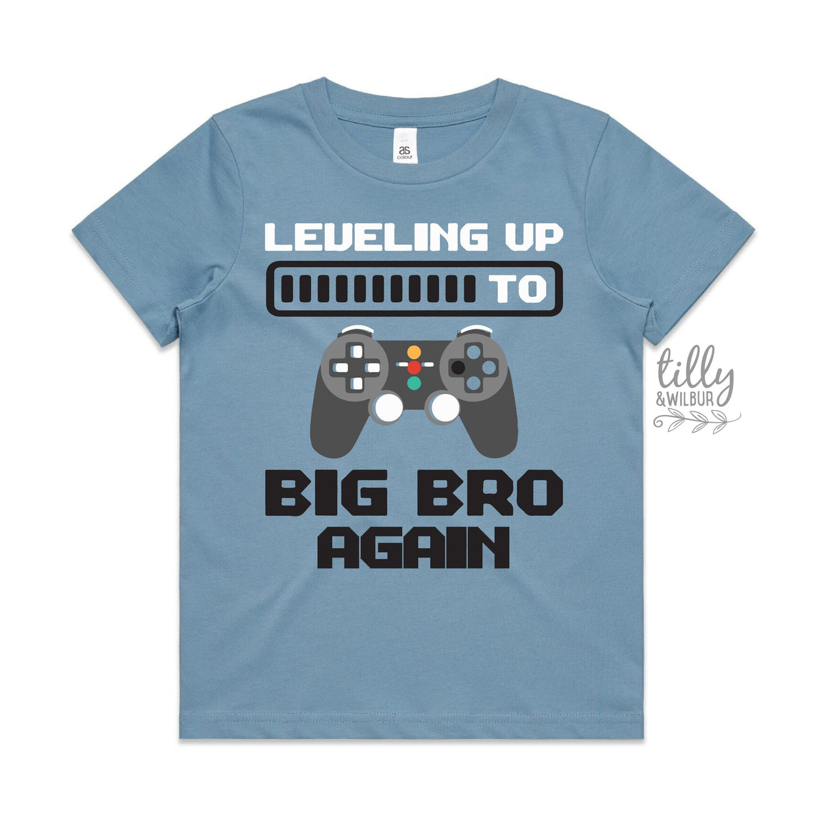 Leveling Up To Big Bro Again gamer big brother announcement t-shirt by Tilly&Wilbur