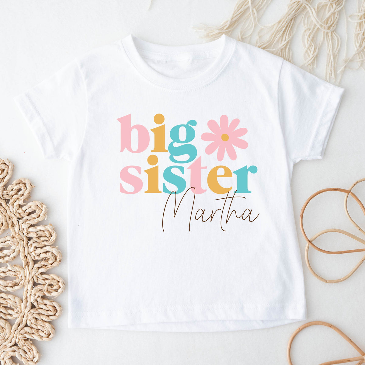 Personalised Big Sister T-Shirt – Name Tee for New Big Sis