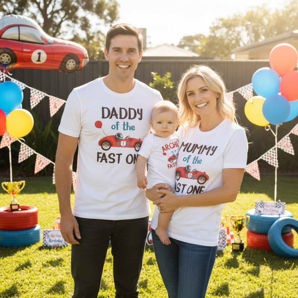 Personalised Fast One Family Matching T-Shirts – 1st Birthday