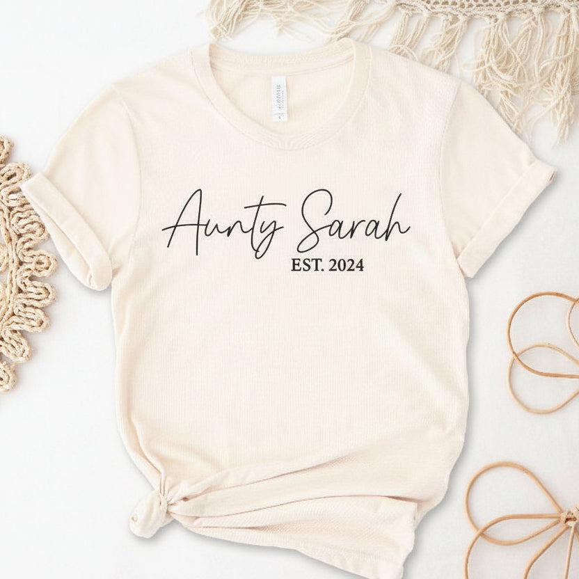 Aunty With Personalised Name & Est Year MORE COLOURS & STYLES