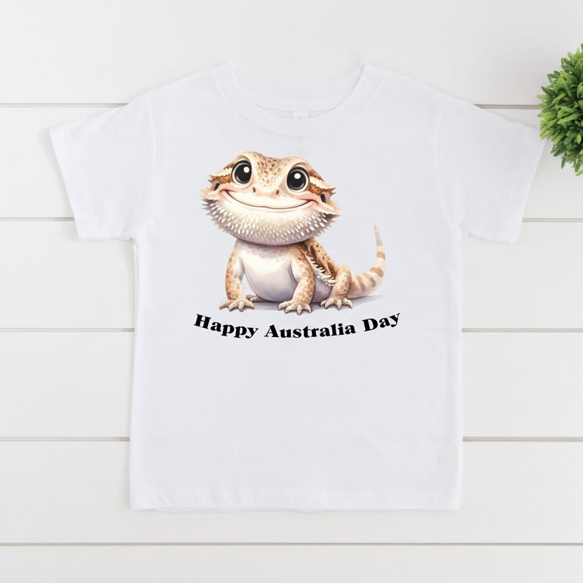 Bearded Dragon T-Shirt, Lizard T-Shirt, Australiana T-Shirt, Happy Australia Day T-Shirt, Your Text Here T-Shirt, Personalised Lizard TShirt