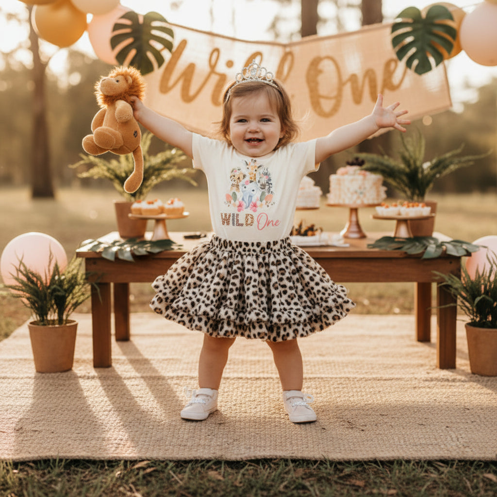 Wild One First Birthday T-Shirt – Safari Animals Tee