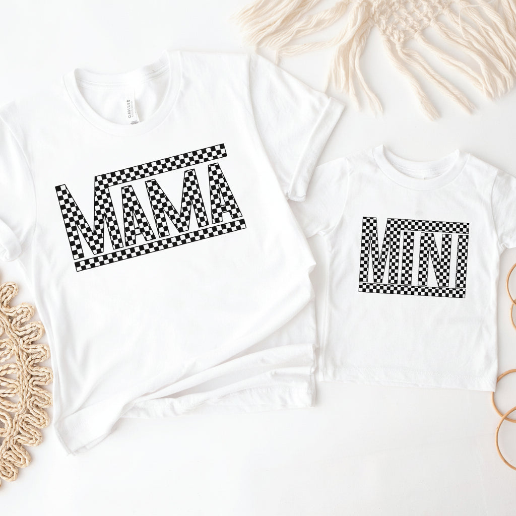 Mama and Mini Checkered Matching Mum and Child Tees
