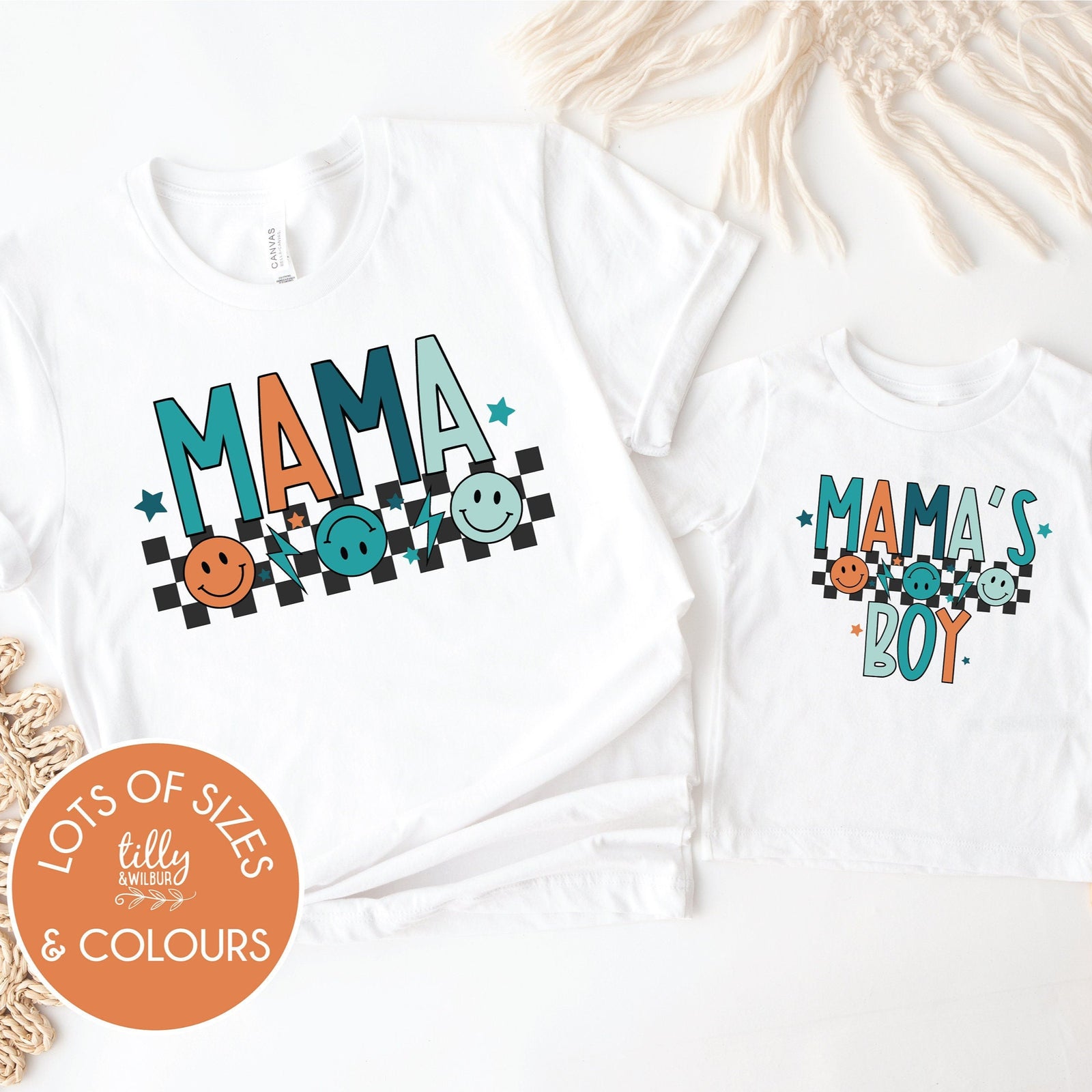 Mama & Mama's Boy Set, Mama T-Shirt, Mama's Boy Bodysuit, Mama And Mama's Mini Matching Outfits, Our First Mother's Day, Mother Son Gift