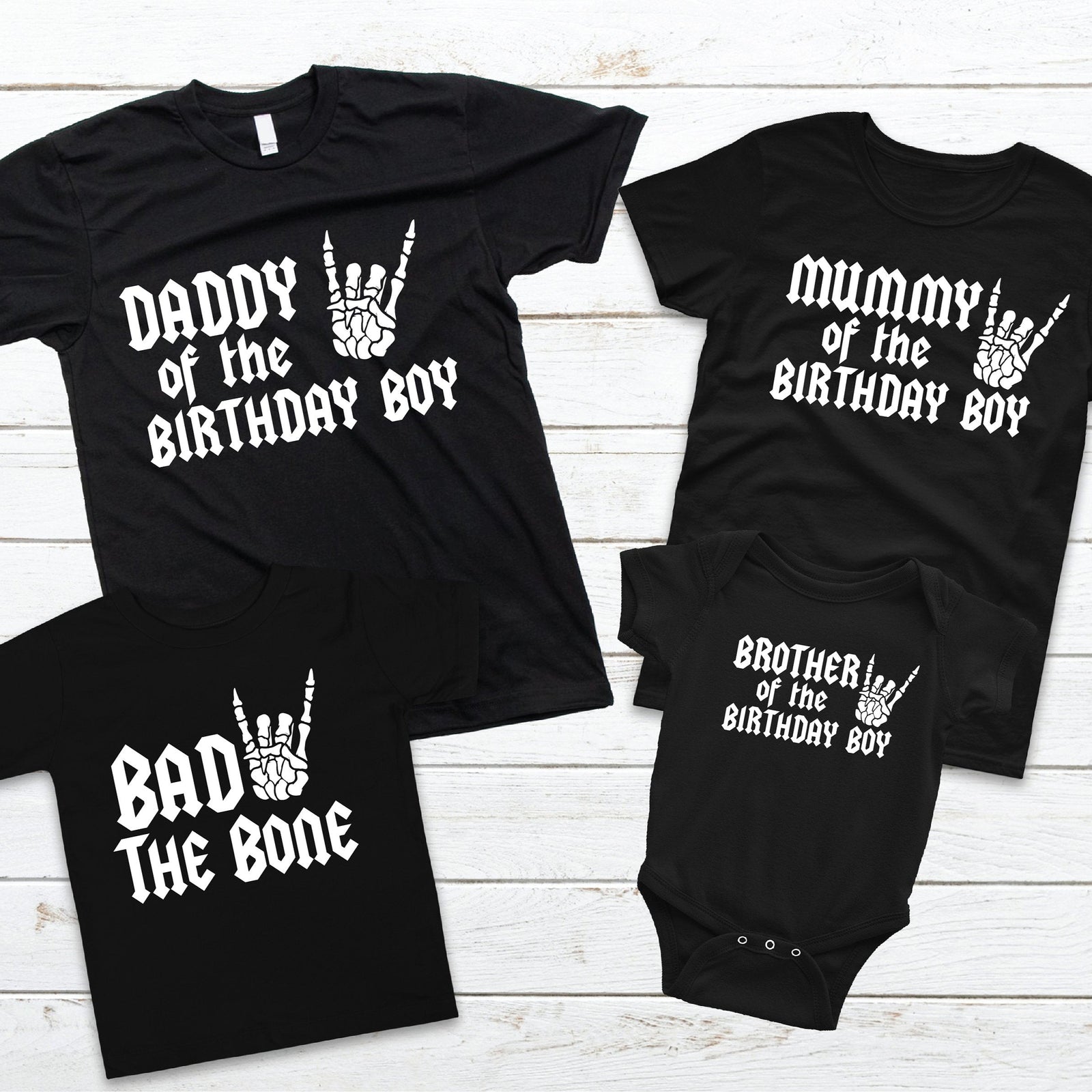 Matching 2nd Birthday Set, Bad Two The Bone T-Shirt, 2 Year Old T-Shirt, Two Year Old T-Shirt, Rock N Roll Party, Born Two Rock