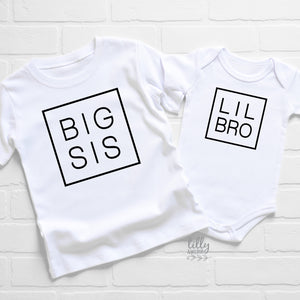 Big Sis Lil Bro Set, Big Sister Little Brother Set Big Brother Little Sister Set, Matching Sibling Outfits, Sibling T-Shirts, Announcement
