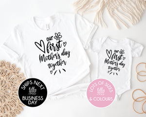 Our First Mother's Day Together Matching Outfits, Mother's Day Gift, 1st Mother's Day Gift, Mummy And Me T-Shirts, Our 1st Mother's Day