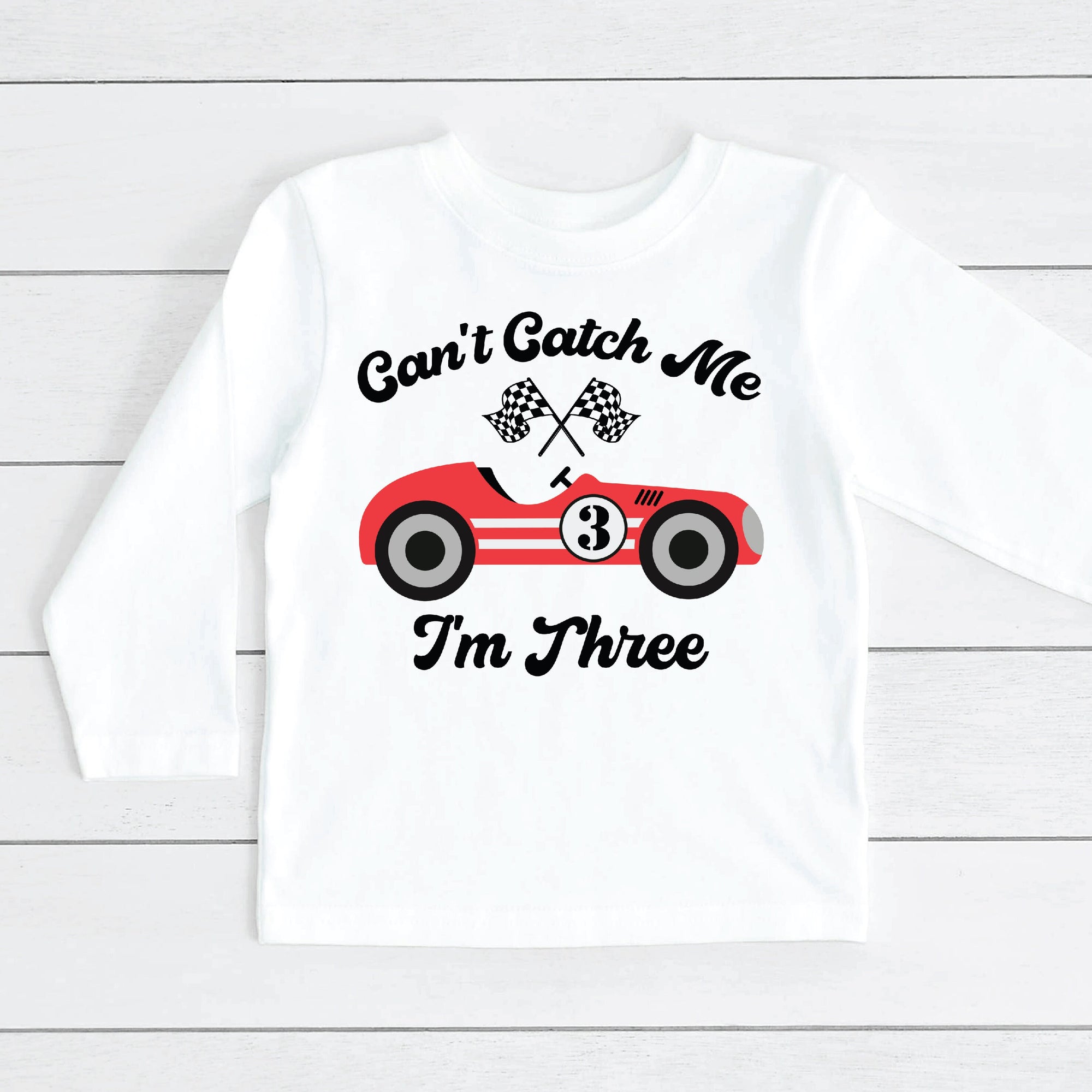 Can't Catch Me I'm Three T-Shirt, Three Birthday T-Shirt, 3rd Birthday T-Shirt, Third Birthday, Three Birthday Gift, 3 Birthday T-Shirt