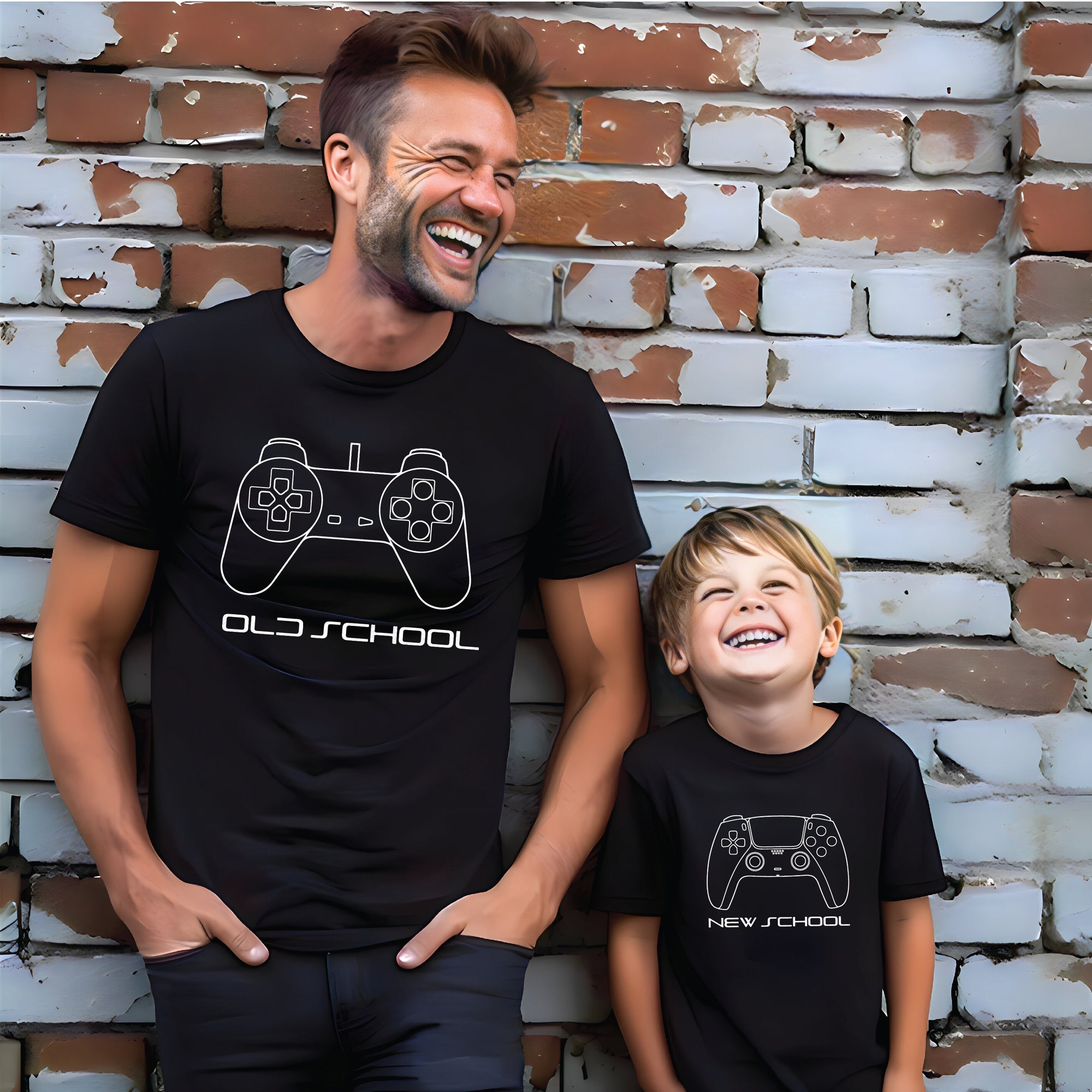Old School New School Matching, Player 1 Player 2, Father Son Matching Shirts, Matching Dad Baby, Gaming, Father's Day, Video Gift, Gamer