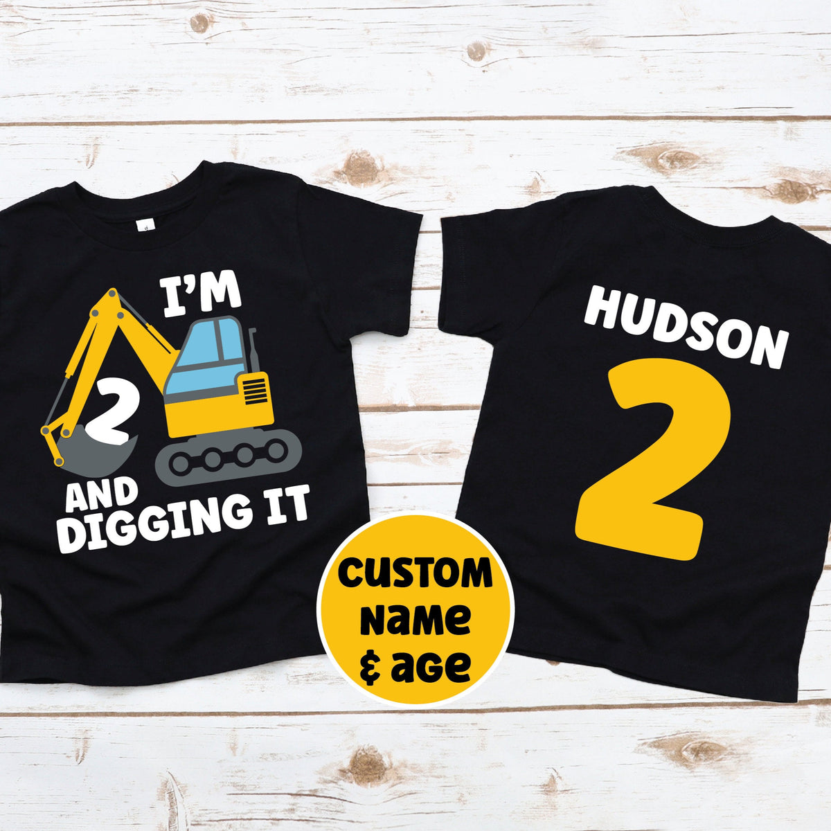 Digging It T-Shirt, Digging It Birthday T-Shirt, Custom Name And Age, Construction Theme Birthday Party, Construction Birthday, Dig It