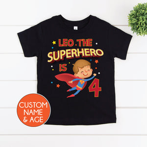 Superhero T-Shirt, Superhero Birthday T-Shirt, Custom Name And Age, Super Hero Theme Birthday Party, Comic Hero Birthday Hero, Crusaders