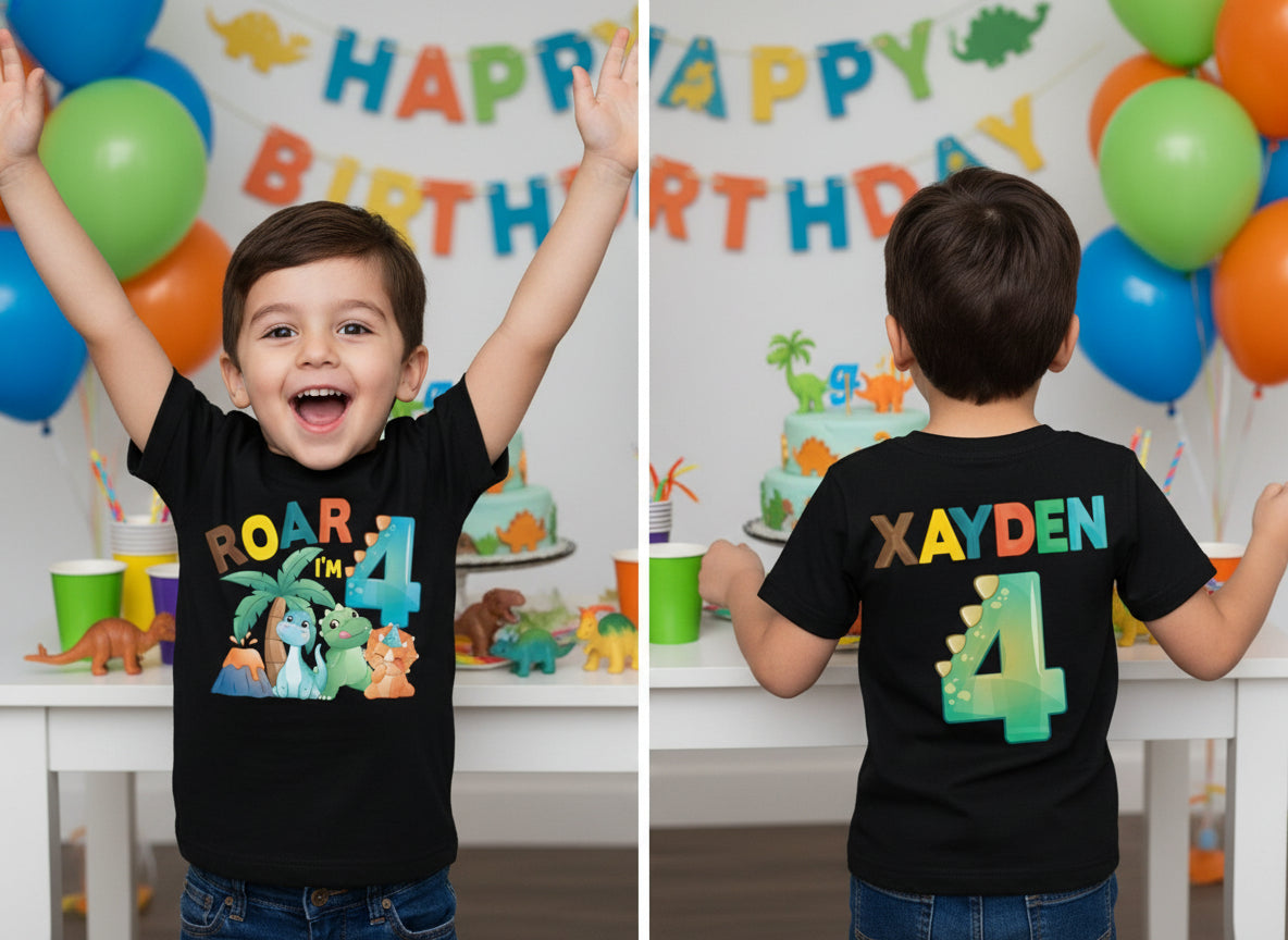 Personalised Birthday T-Shirt, Personalised Dinosaur T-Shirt, Custom Birthday T-Shirt, Dinosaur Theme, Dinosaur Party, Dinosaur Cake Smash