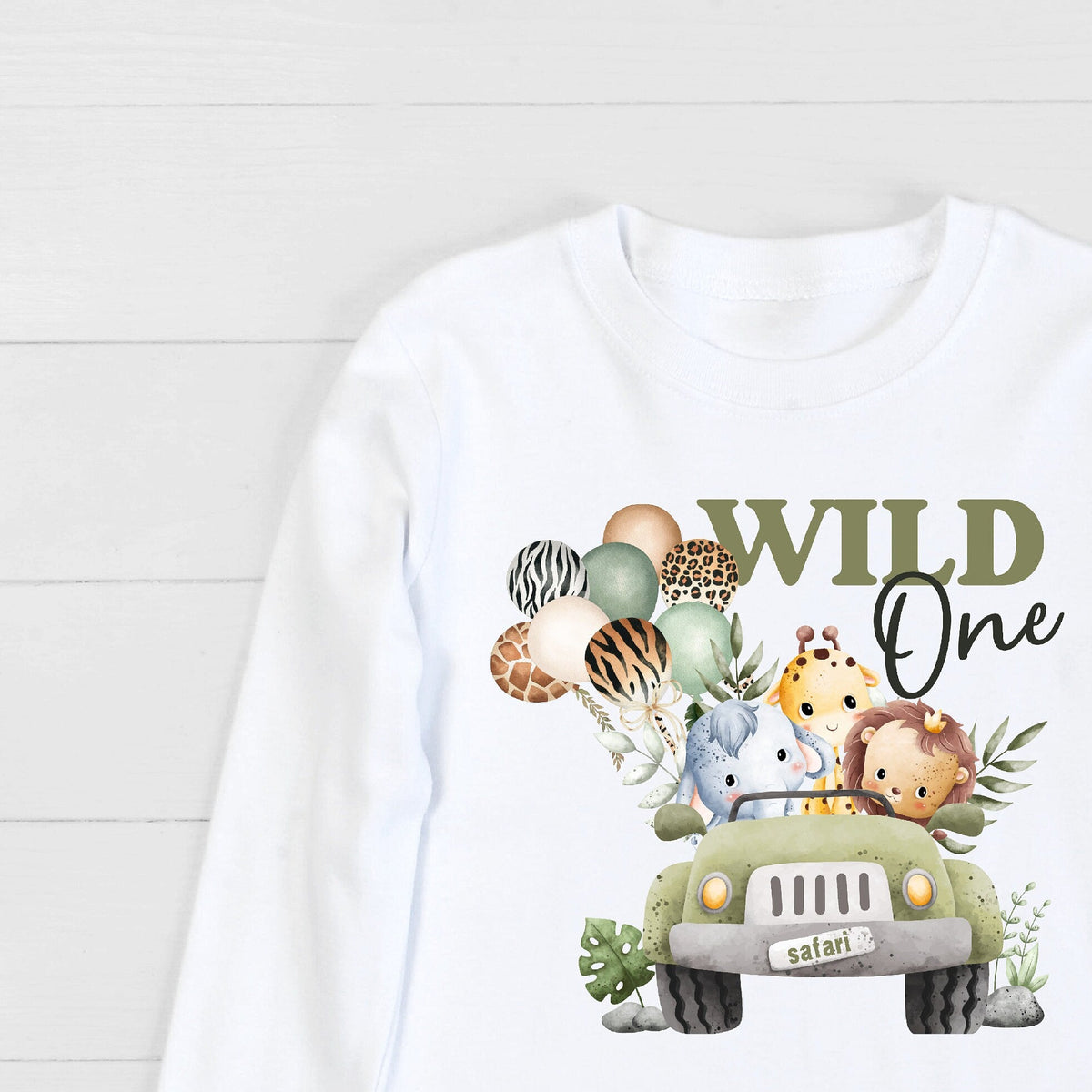 Wild One Safari First Birthday T-Shirt, Safari Baby Birthday Gift, 1st Birthday T-Shirt, 1st Birthday Baby Outfit, Jungle Animal Theme