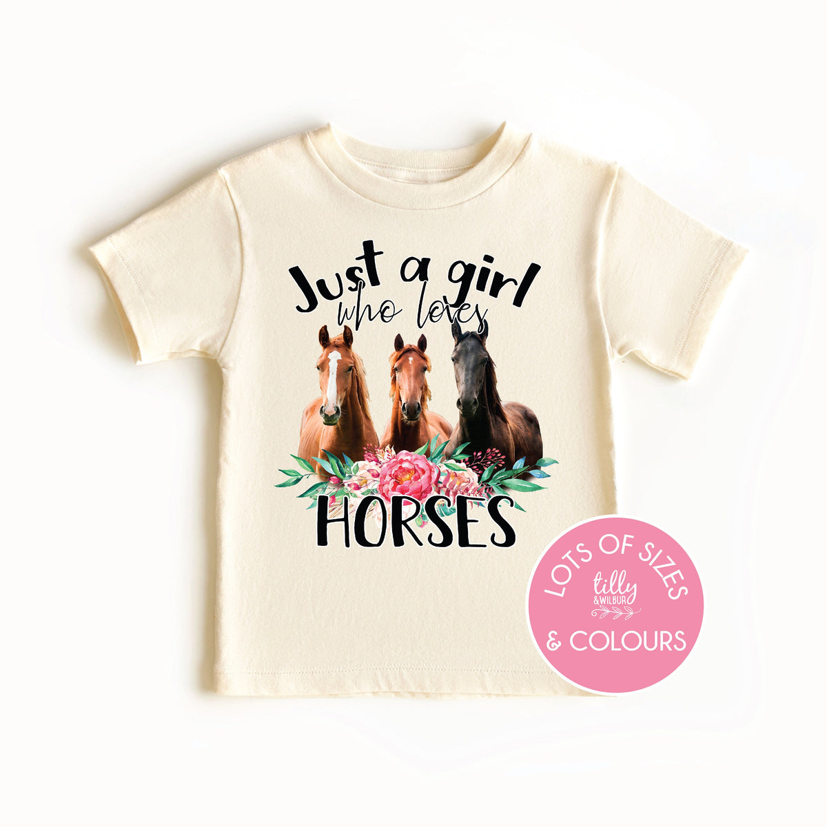 Just A Girl Who Loves Horses T-Shirt, Horse T-Shirt, Kids Horse T-Shirt, Equestrian Gift, Horse Riding T-Shirt, Horse Art. Horse Lover Shirt