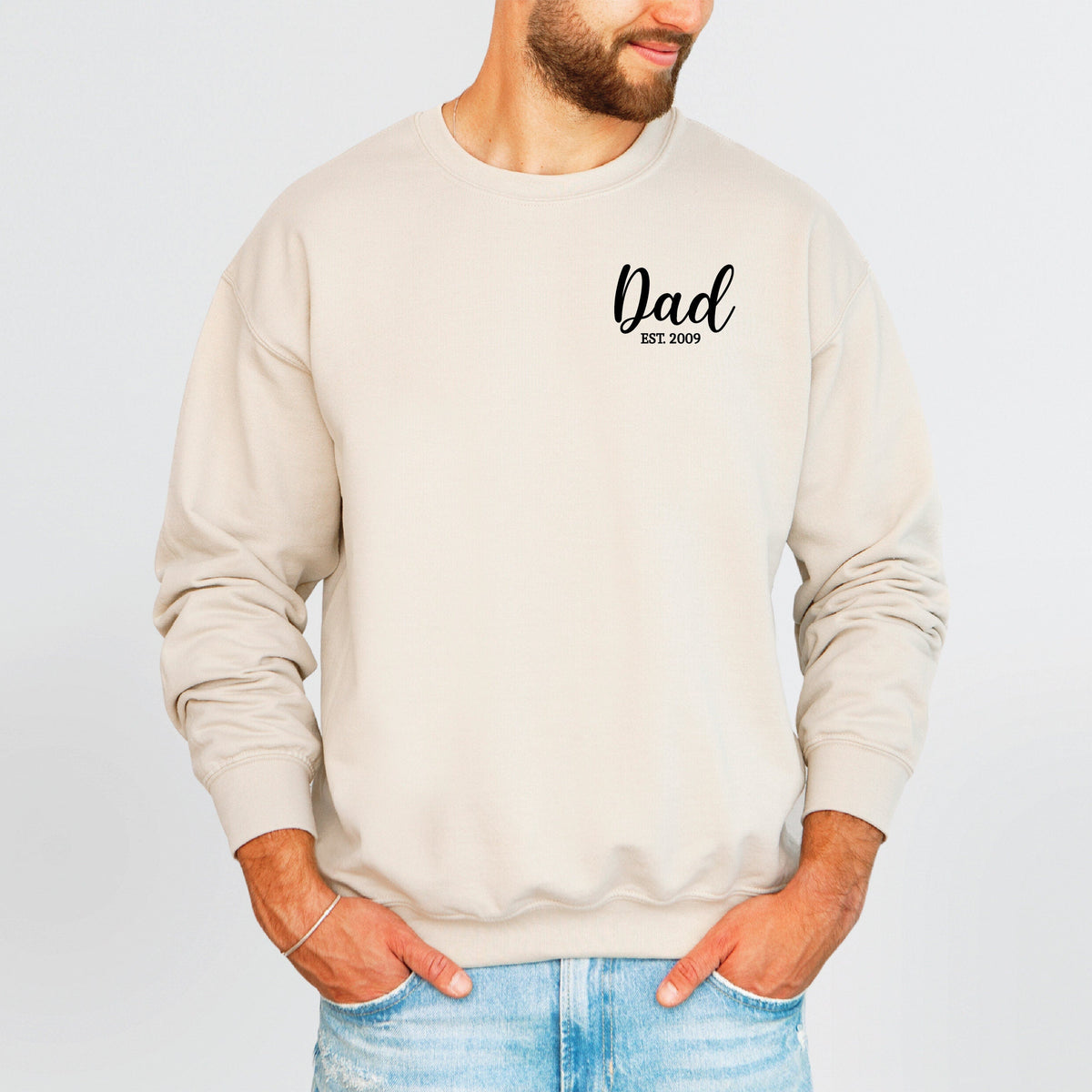 Dad Sweatshirt, Dad Est Sweatshirt, 1st Father&#39;s Day Gift, Personalised Dad Gift, Dad Life Jumper, New Dad Gift, Father&#39;s Day Jumper