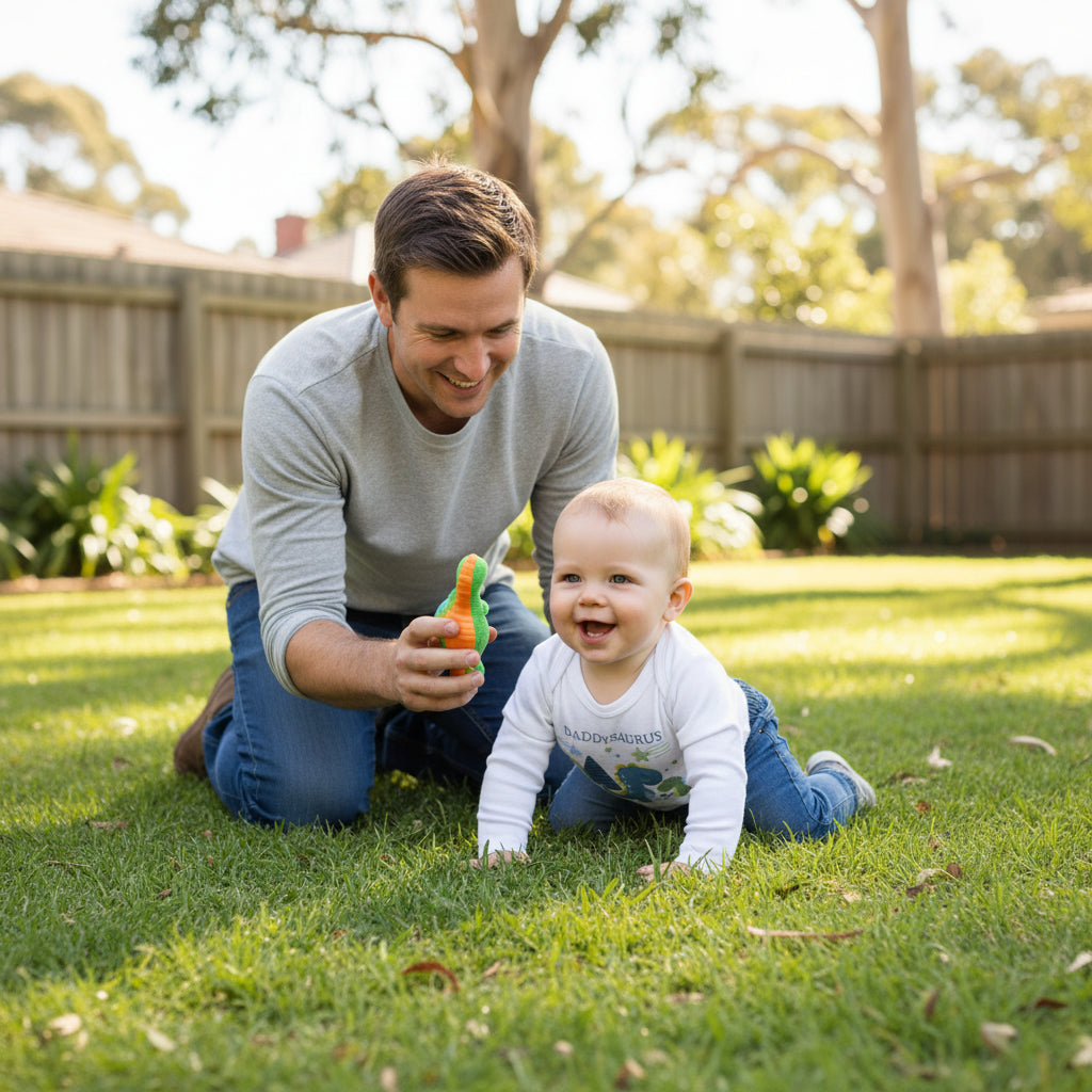 Daddysaurus You Are Roarsome matching set - green dinosaur