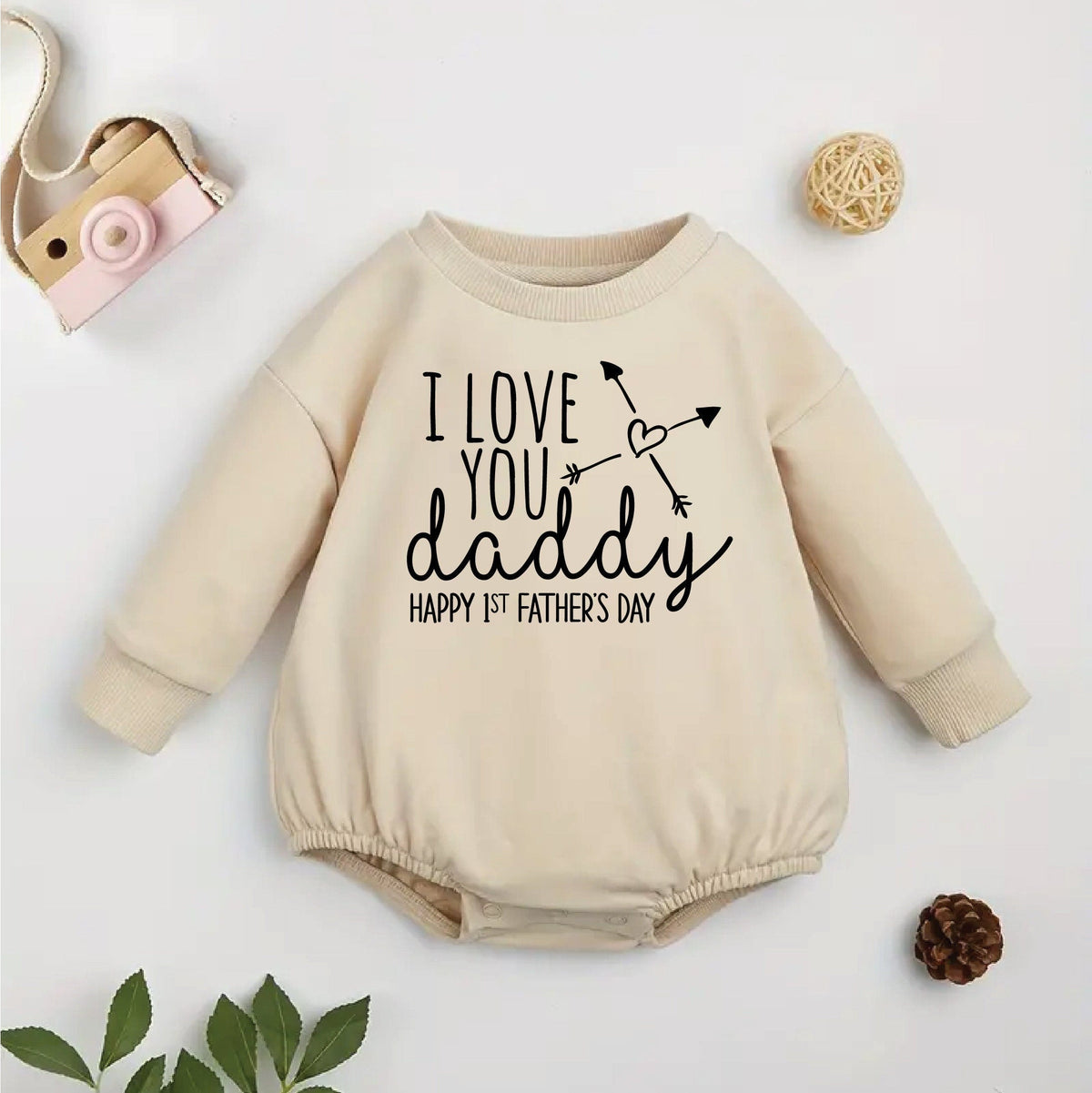 I Love You Daddy Happy 1st Father's Day baby bodysuit